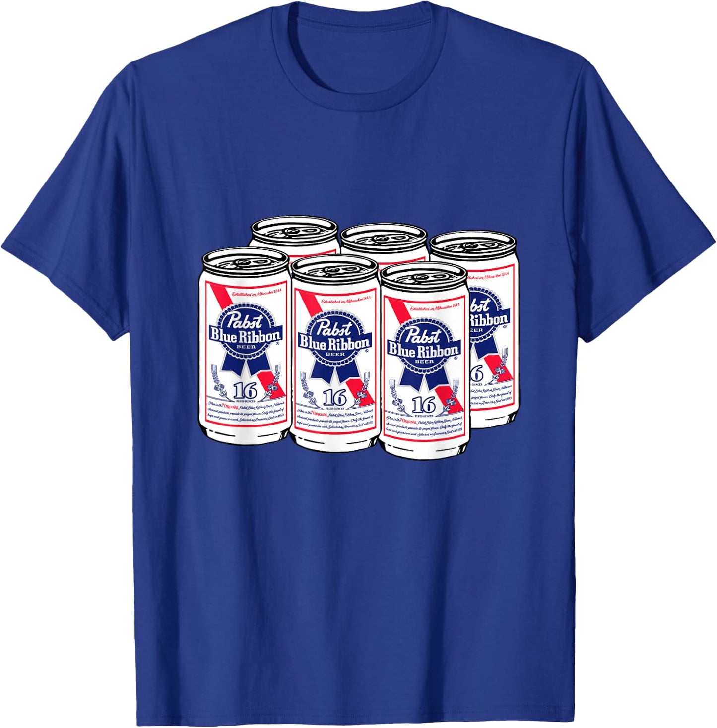 Pabst Blue Ribbon Cans Art T-Shirt - T-Shirt | Royal