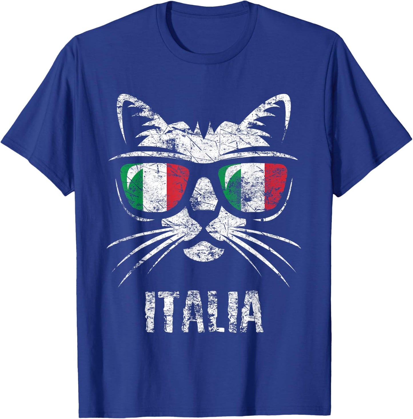 Italy Flag Funny Cat Italian Saying Vintage T-Shirt - T-Shirt | Royal