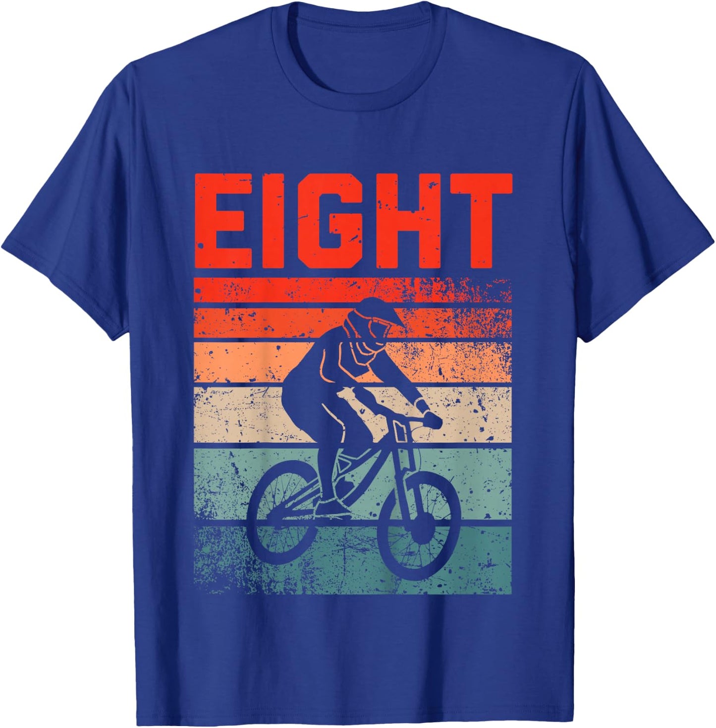 8 Year Old MTB Mountainbike Biker Birthday Boys Biking 8th T-Shirt - T-Shirt | Royal