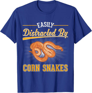 Easily distracted by Corn Snakes T-Shirt - T-Shirt | Royal