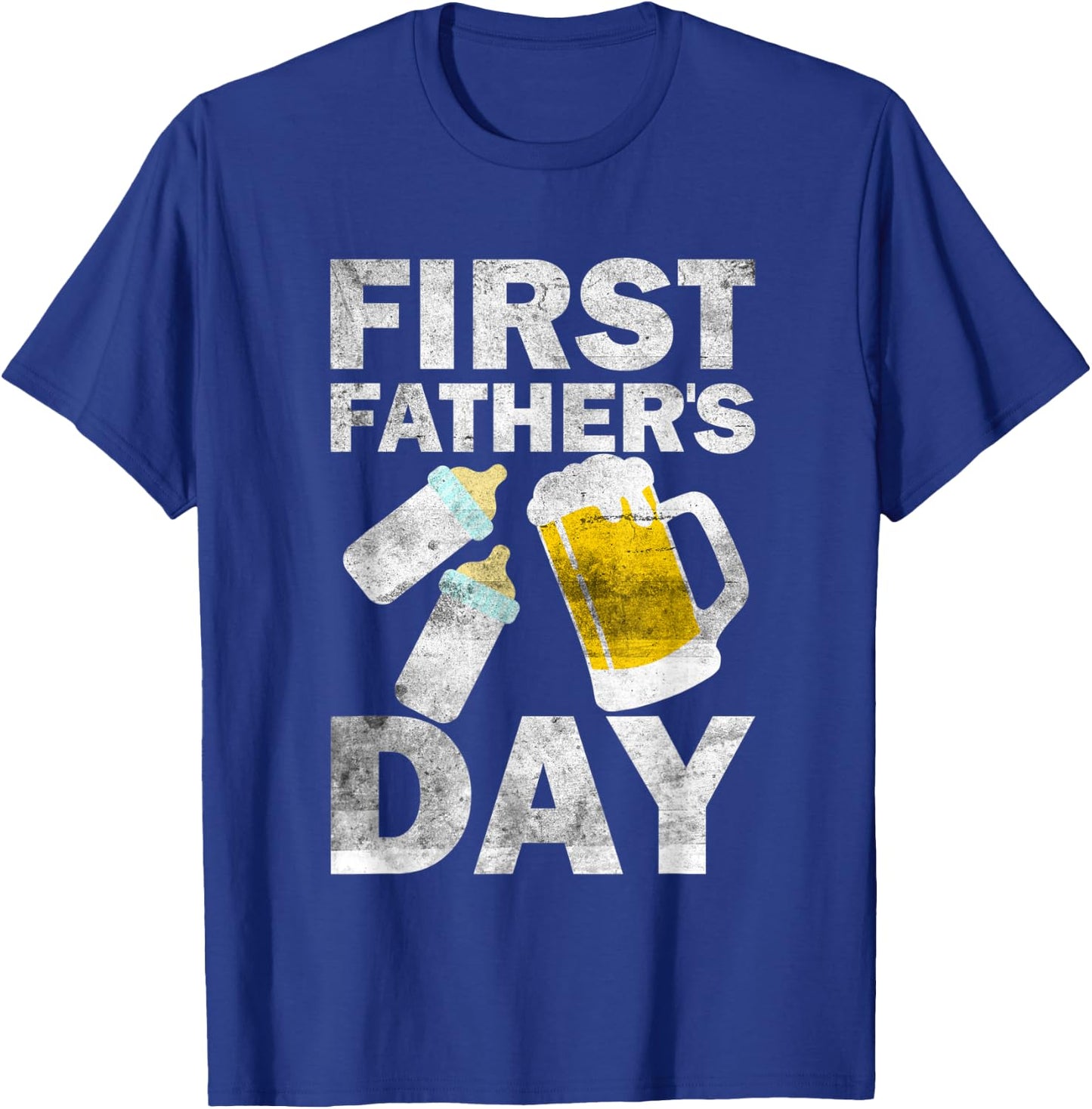 First Father's Day for Dad of Twins Beer Celebration T-Shirt - T-Shirt | Royal