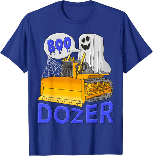 Bulldozer Halloween; Boo Dozer Kids Construction Truck T-Shirt - T-Shirt | Royal