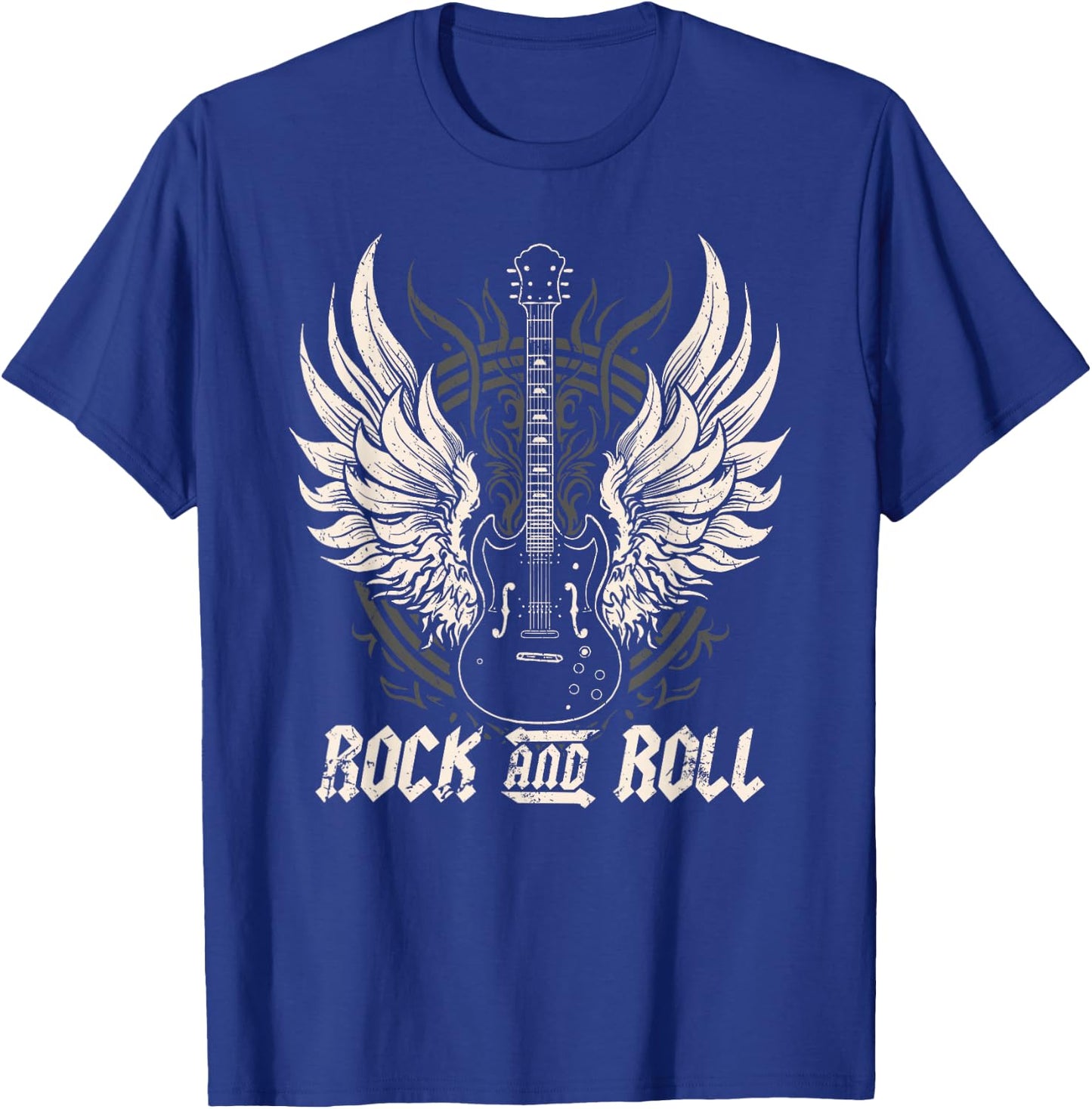 Rock and Roll Guitar Vintage ROCK Music T-Shirt - T-Shirt | Royal