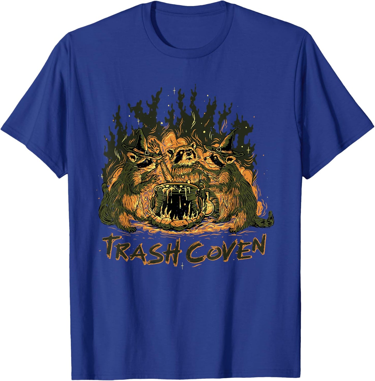 Trash Coven | Funny Wiccan Pagan Witch | Racoon | Animal T-Shirt - T-Shirt | Royal