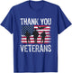 Patriotic American Flag Thank You Veterans Day T-Shirt - T-Shirt | Royal