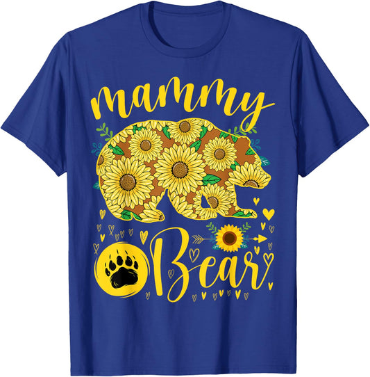 Mammy Bear Sunflower Grandma Mother's Day Party T-Shirt - T-Shirt | Royal