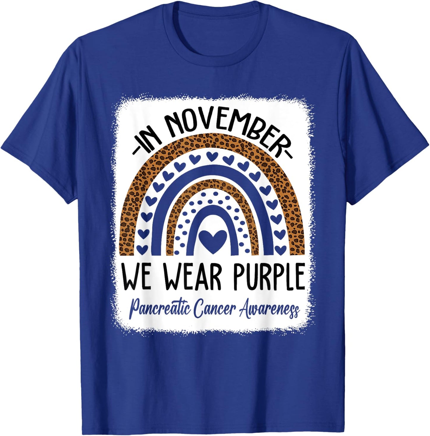 Rainbow November We Wear Purple Pancreatic Cancer Awareness T-Shirt - T-Shirt | Royal