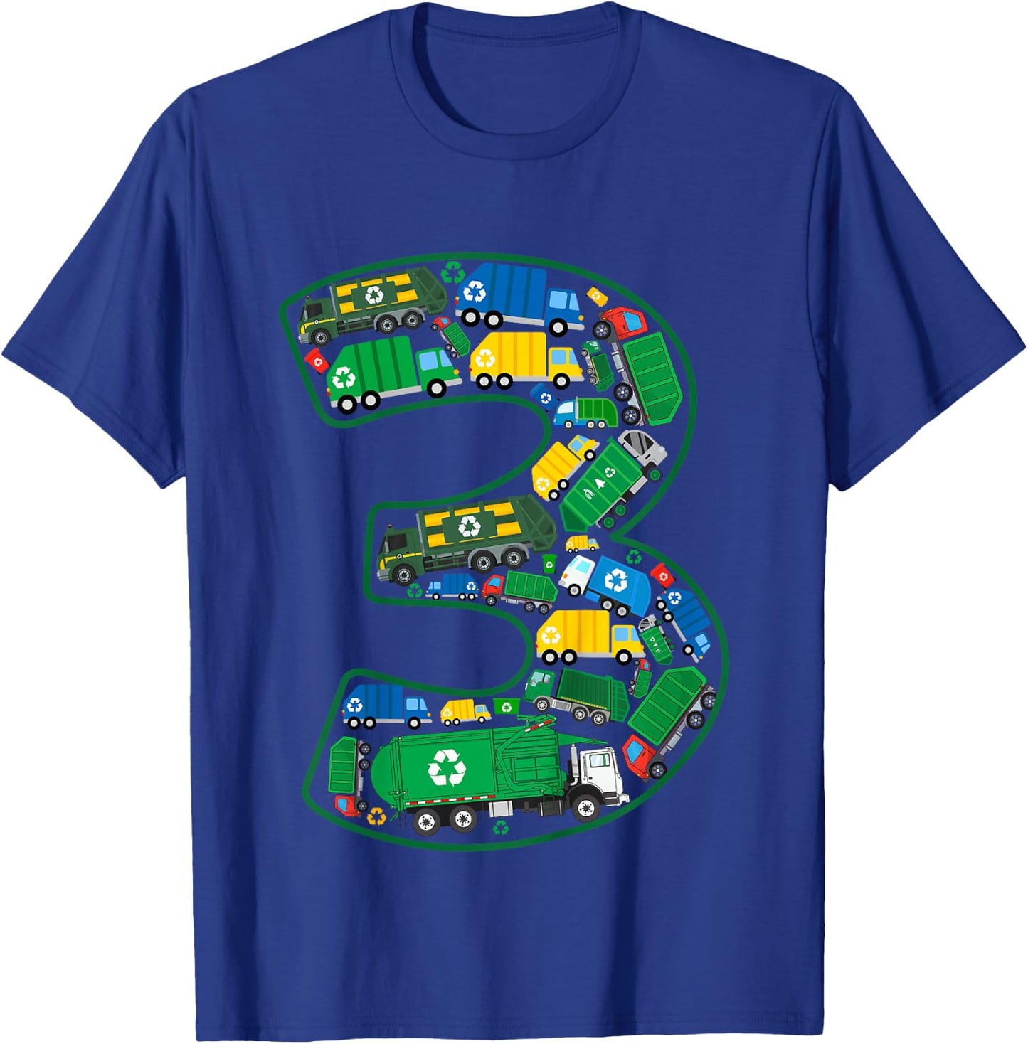 Kids Garbage Truck Boy 3rd Birthday 3 Years Old Garbage Truck Boy T-Shirt - T-Shirt | Royal