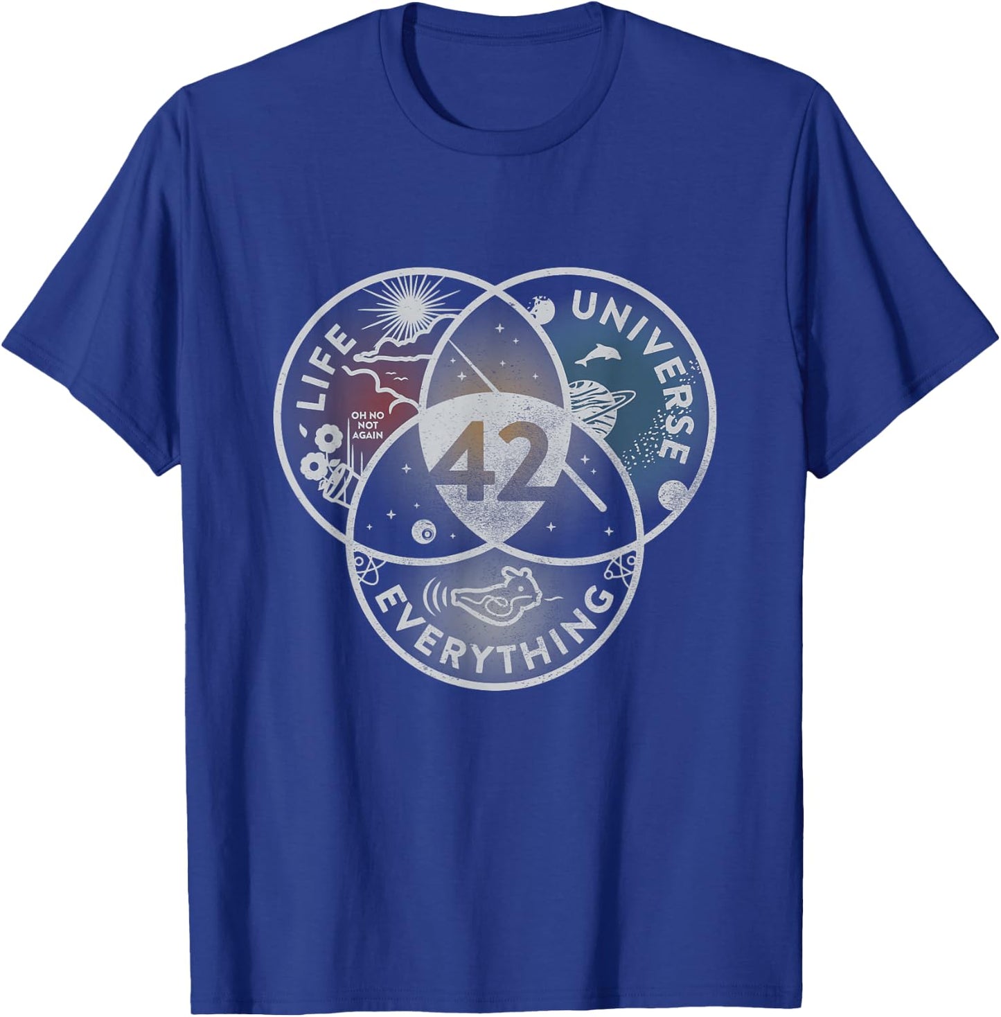 Venn Diagram Life The Universe and Everything - 42 Life T-Shirt - T-Shirt | Royal