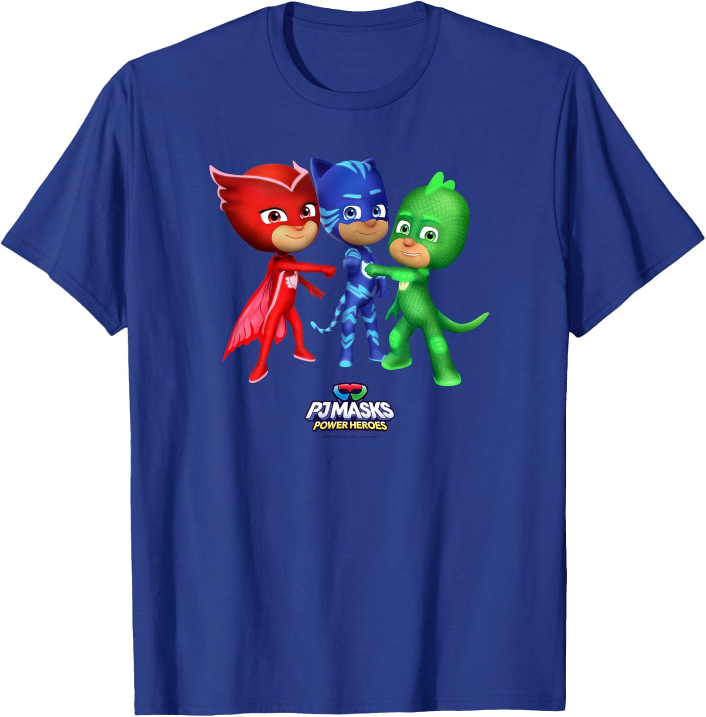 PJ Masks Group Shot Power Heroes Best Trio Logo T-Shirt - T-Shirt | Royal