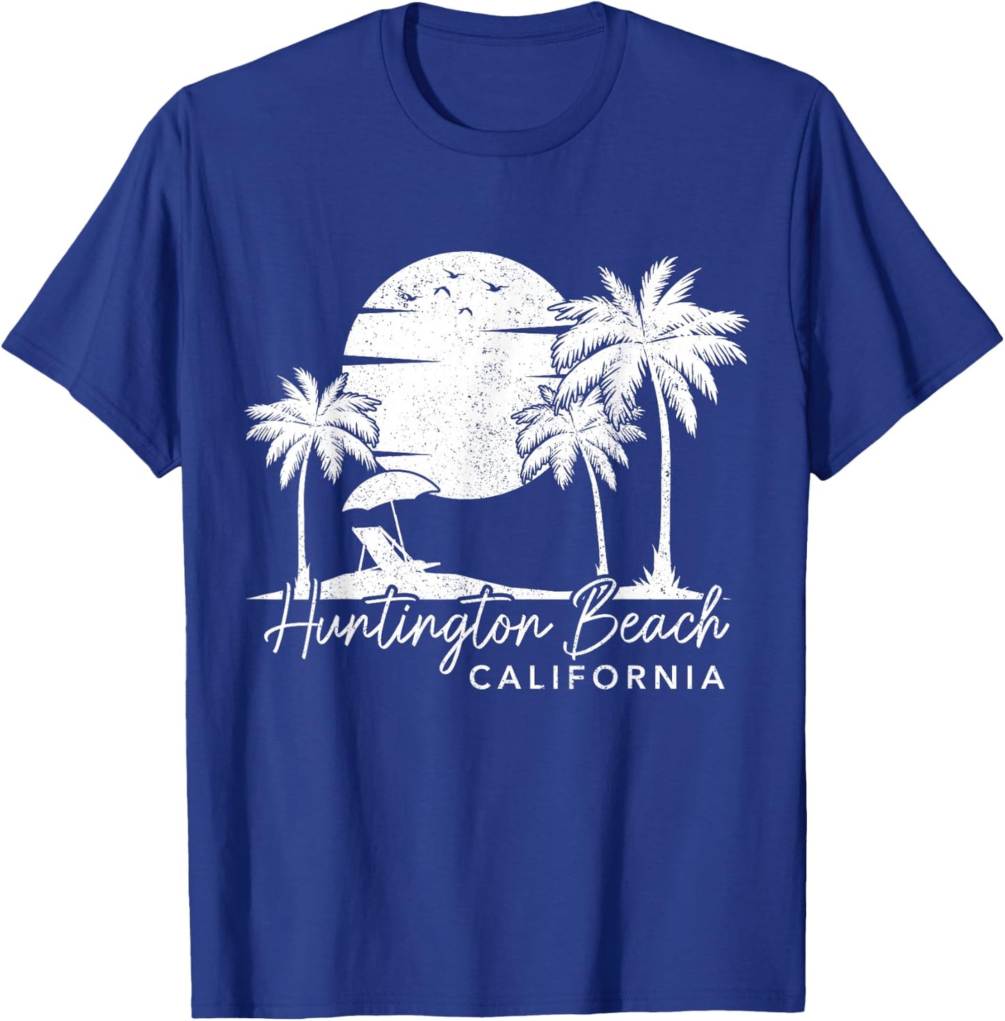 Huntington Beach California CA Vintage Sunset Surfer Retro T-Shirt - T-Shirt | Royal