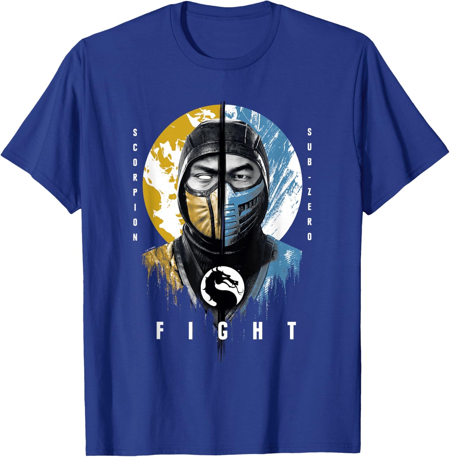 Mortal Kombat Klassic Scorpion Vs Sub-Zero Fight Portrait T-Shirt - T-Shirt | Royal