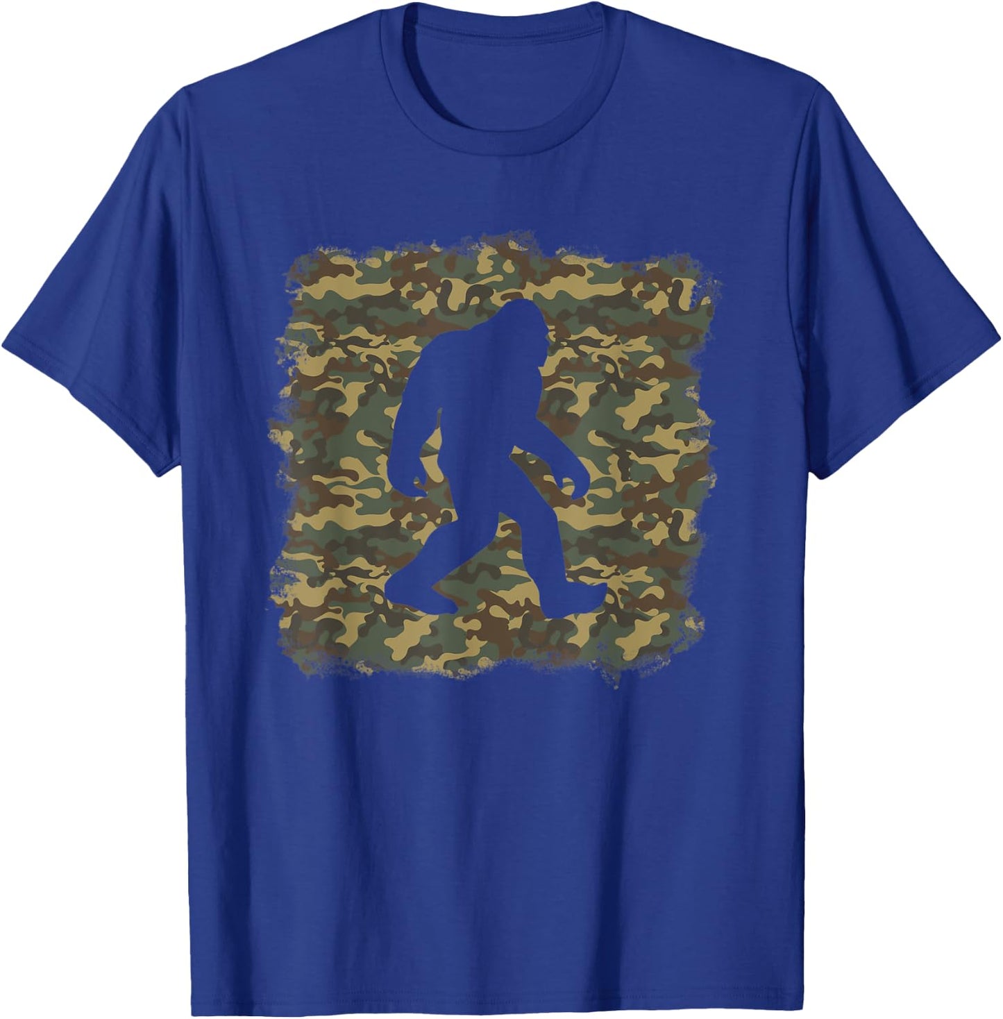 Camouflage Bigfoot Sasquatch Camo Army Pattern Big Foot T-Shirt - T-Shirt | Royal