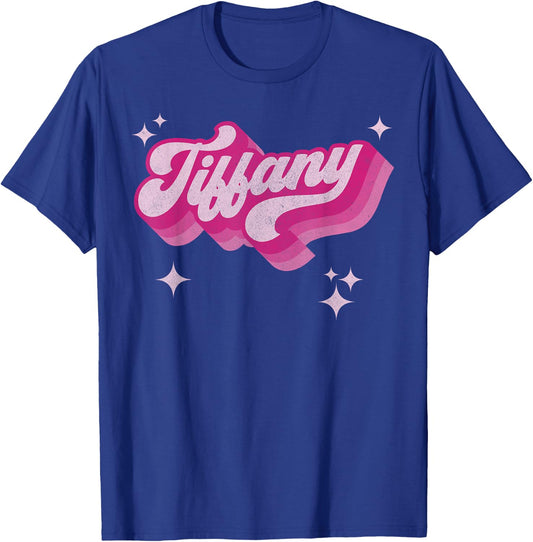 Tiffany First Name Girl Vintage Style 70s Personalized Retro T-Shirt - T-Shirt | Royal