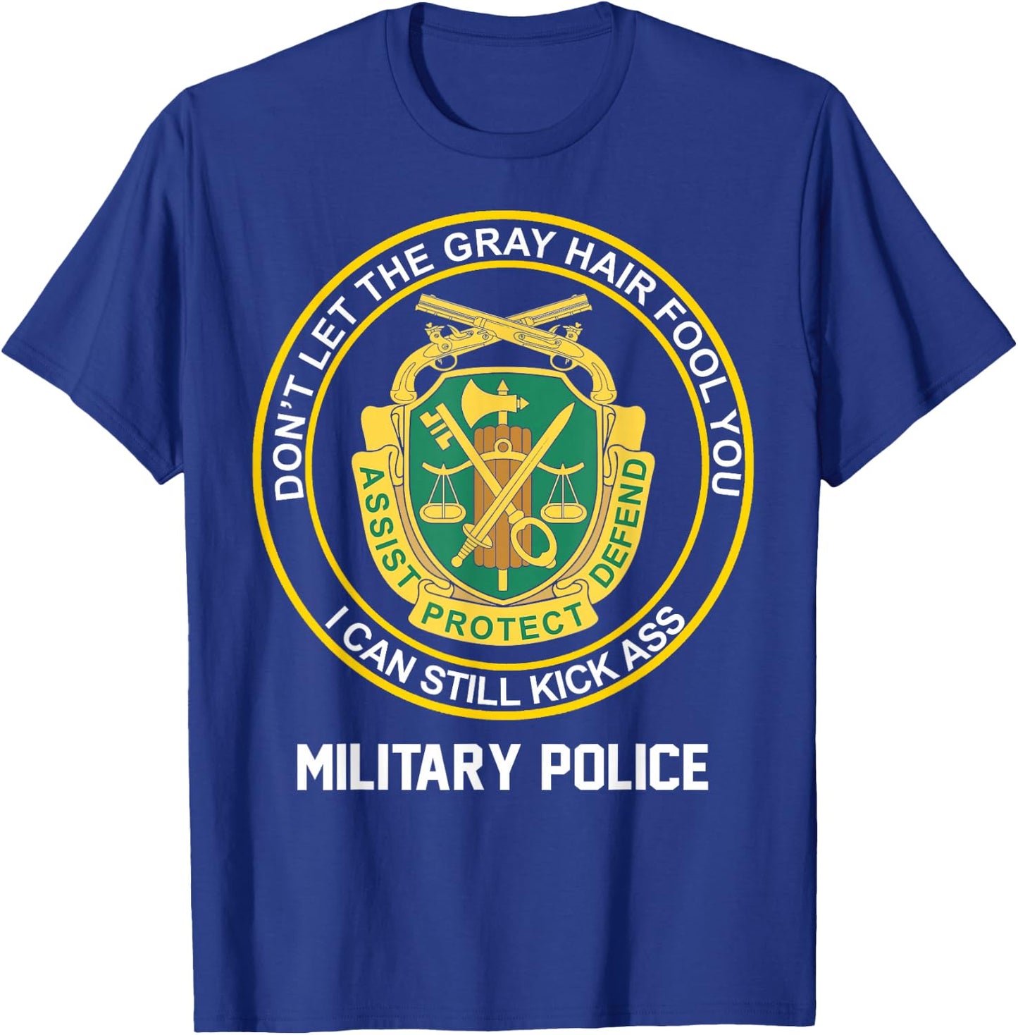 Retired Military Police MP Proud Old Man US Army MP Veteran T-Shirt - T-Shirt | Royal