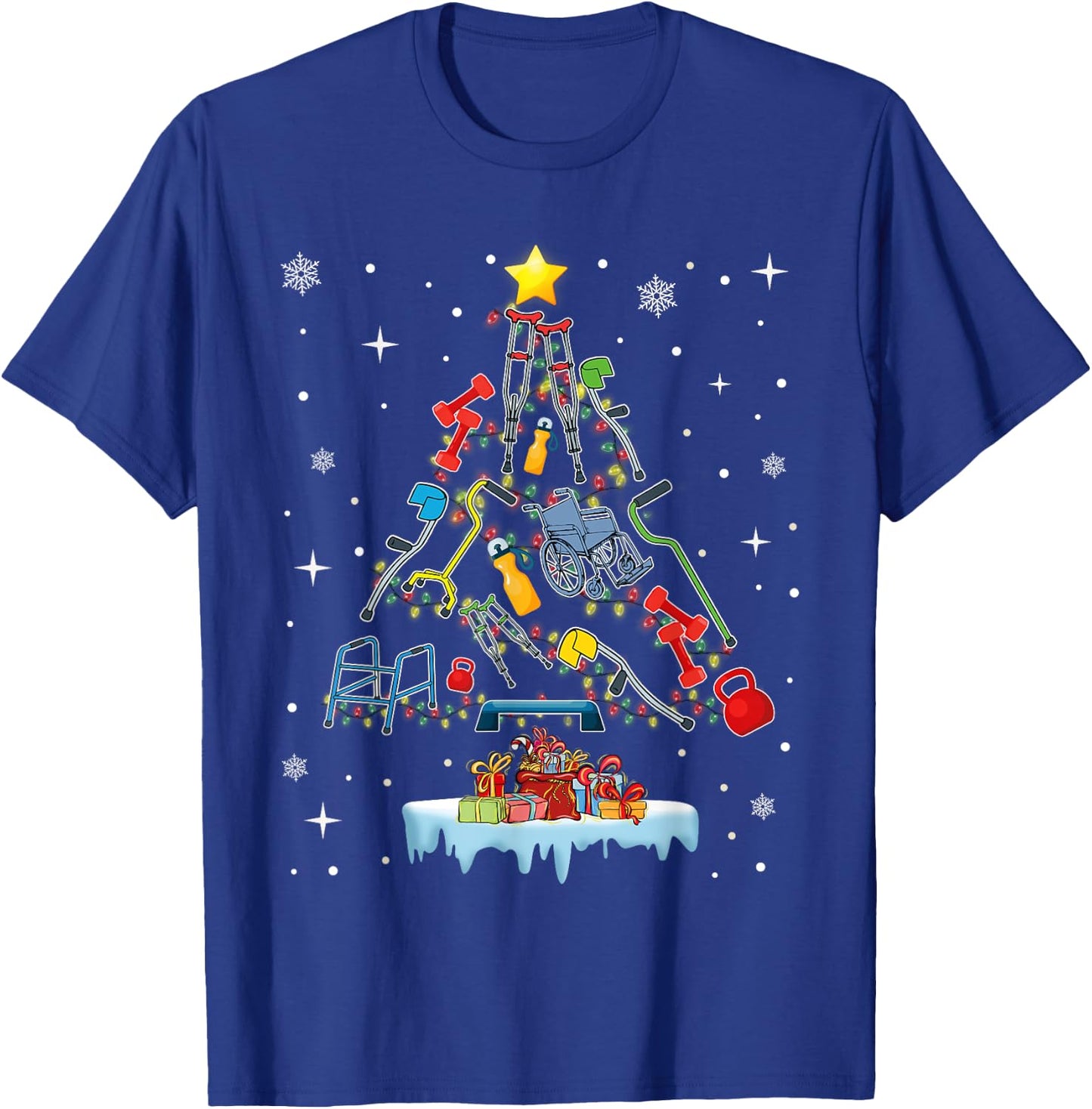 Physical Therapy Christmas PT Therapist Christmas Tree xmas T-Shirt - T-Shirt | Royal