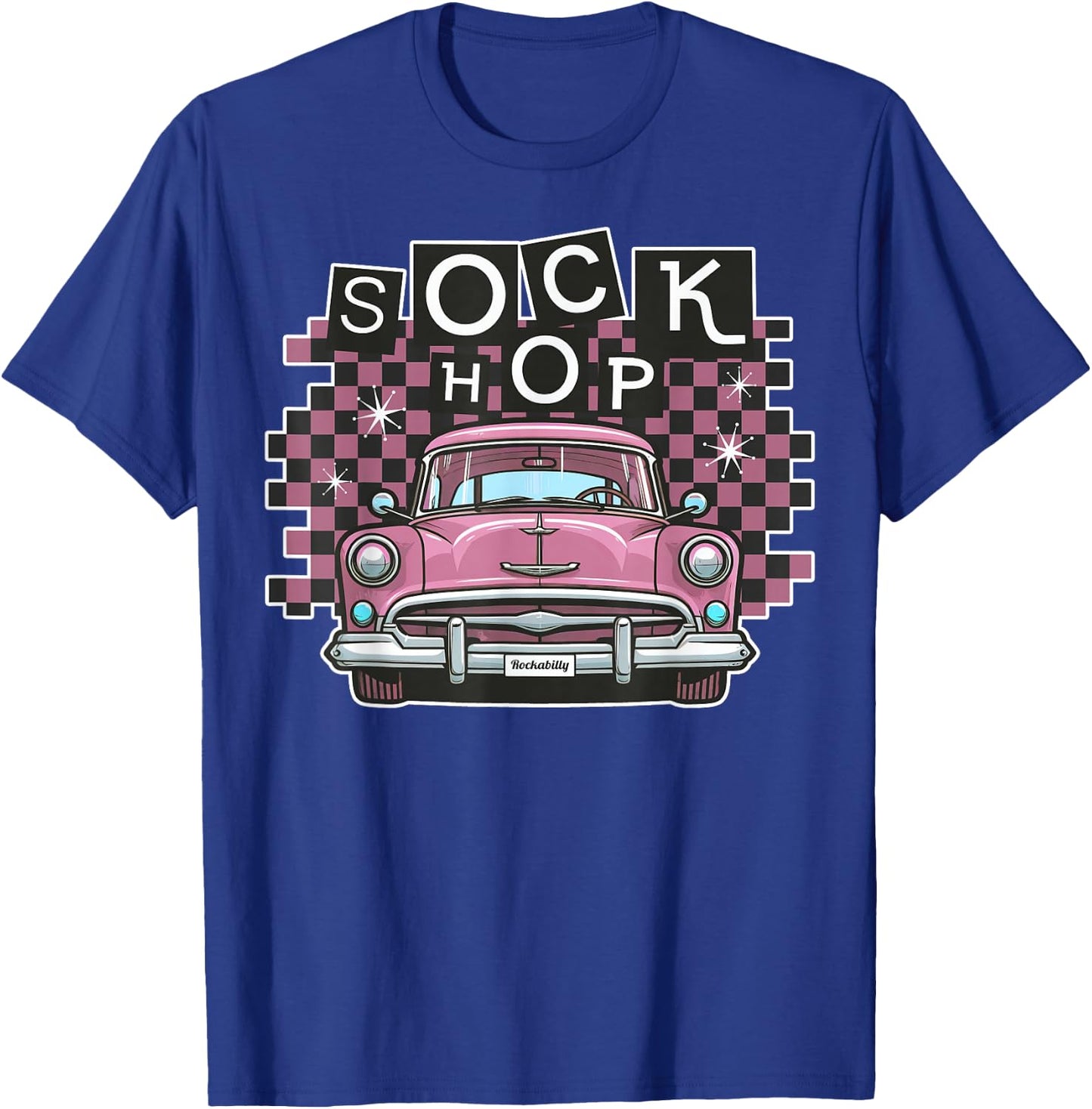Sock Hop 50s Classic Car Nostalgia 1950s Greaser T-Shirt - T-Shirt | Royal