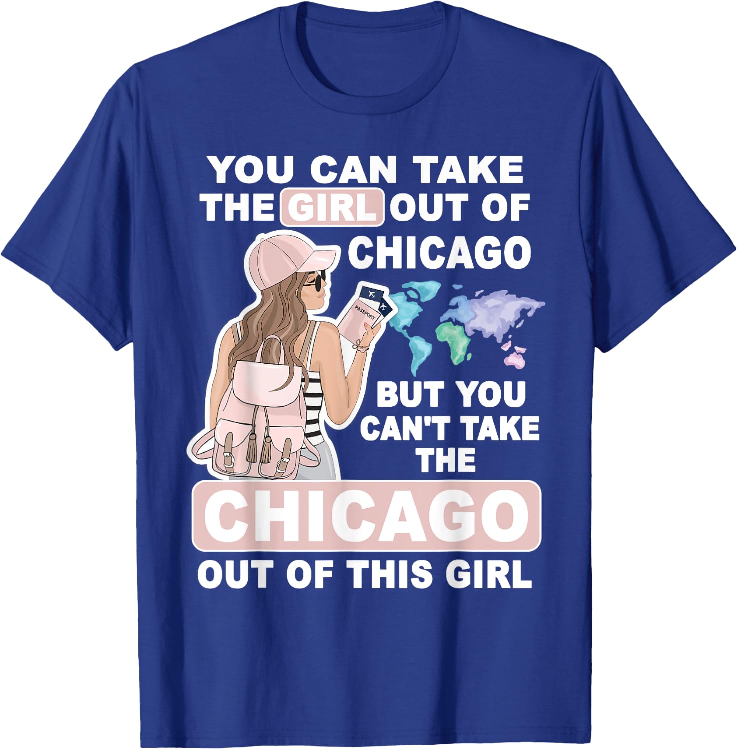 Cool Girl from Chicago City - Proud Chicago Girl T-Shirt - T-Shirt | Royal