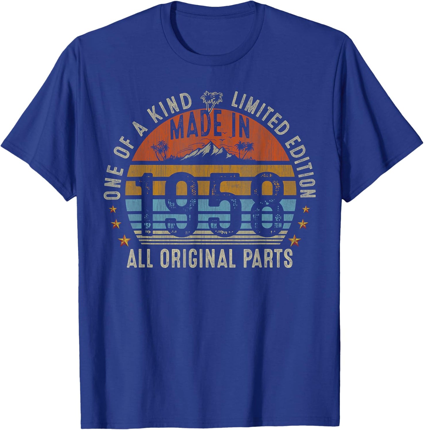 67th Birthday Gifts Men Women Vintage 1958 Original Parts T-Shirt - T-Shirt | Royal