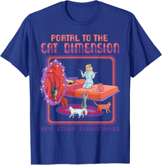 Portal To The Cat Dimension Funny Cat Kitten Lover Men Women T-Shirt - T-Shirt | Royal