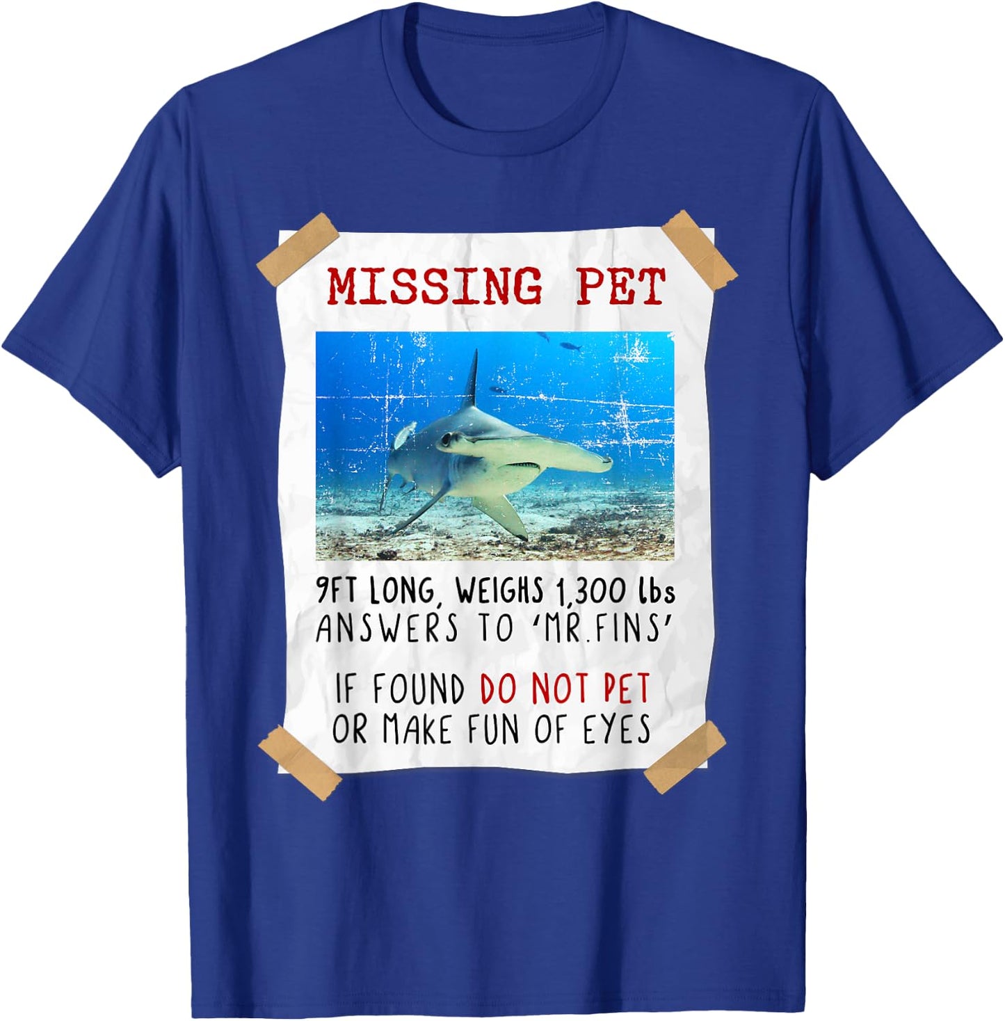 Funny Shark Lover, Hammerhead Shark, Sea Animals, Shark T-Shirt - T-Shirt | Royal