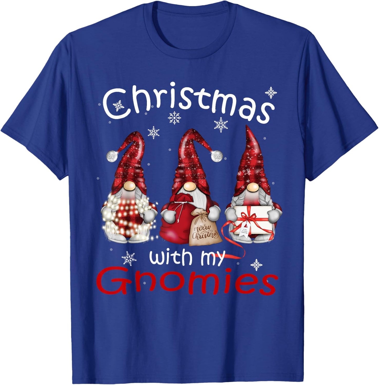 Gnome Family Christmas Men - Buffalo Plaid T-Shirt - T-Shirt | Royal