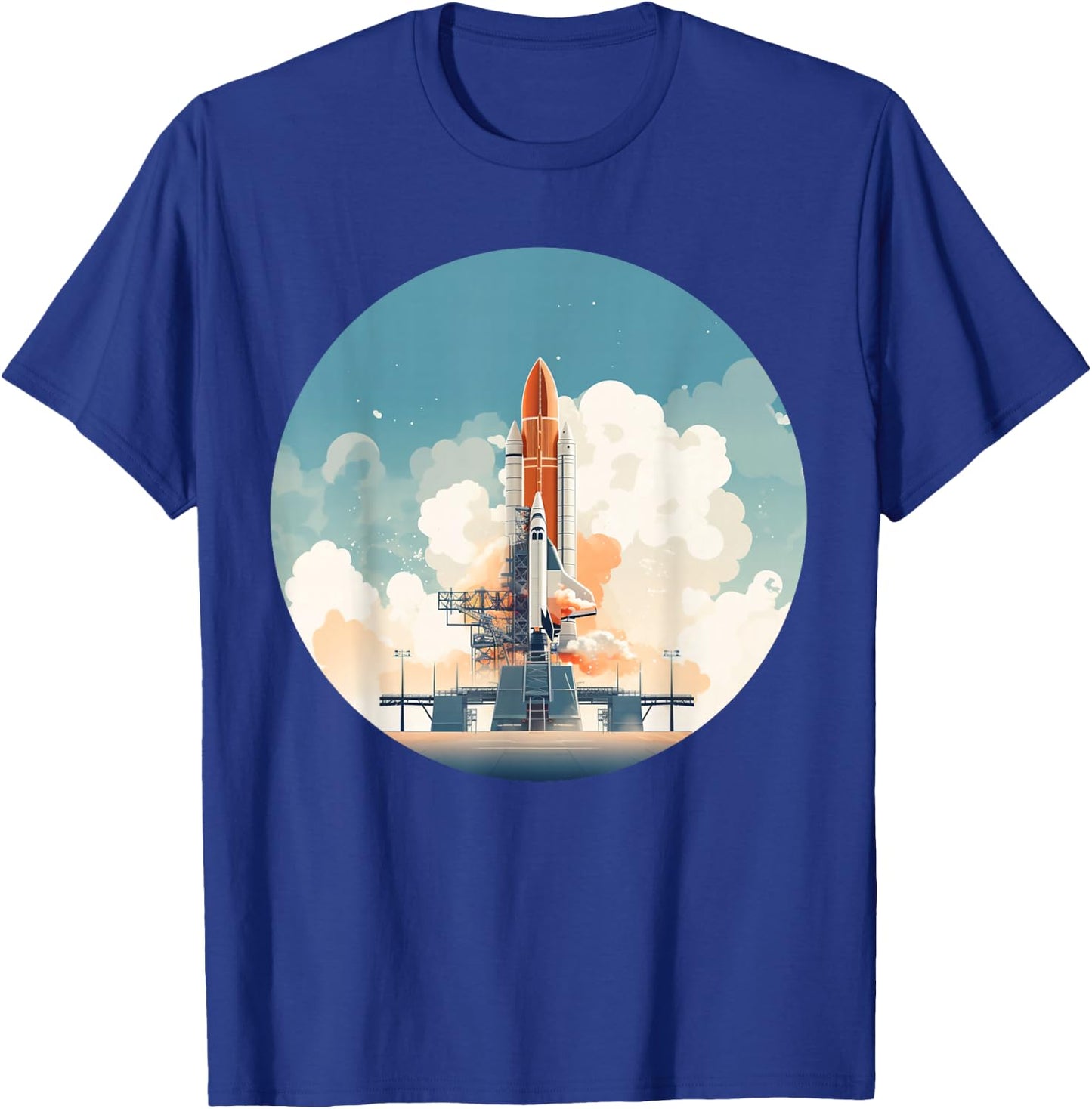 Cool launch Platform for Rockets and Spaceships T-Shirt - T-Shirt | Royal