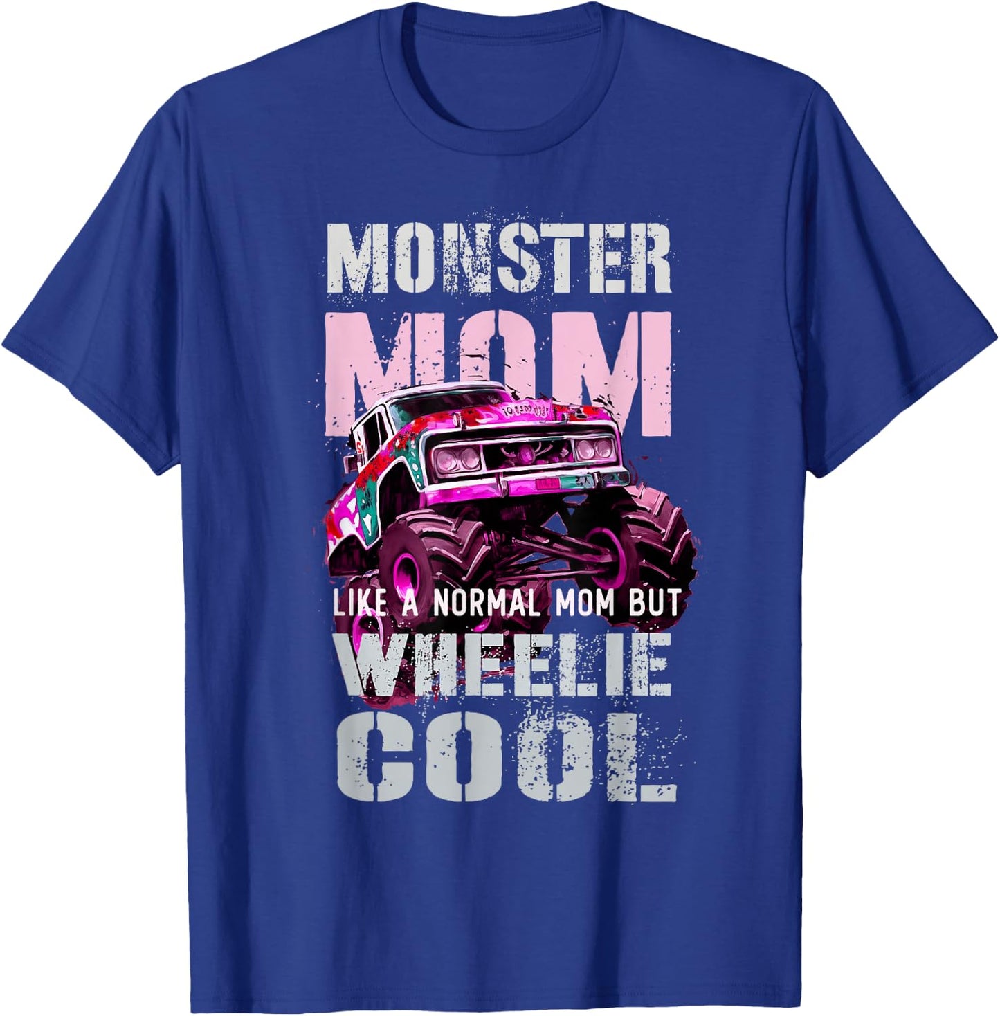 Vintage MONSTER MOM Like Normal Regular Mama of Birthday Boy T-Shirt - T-Shirt | Royal