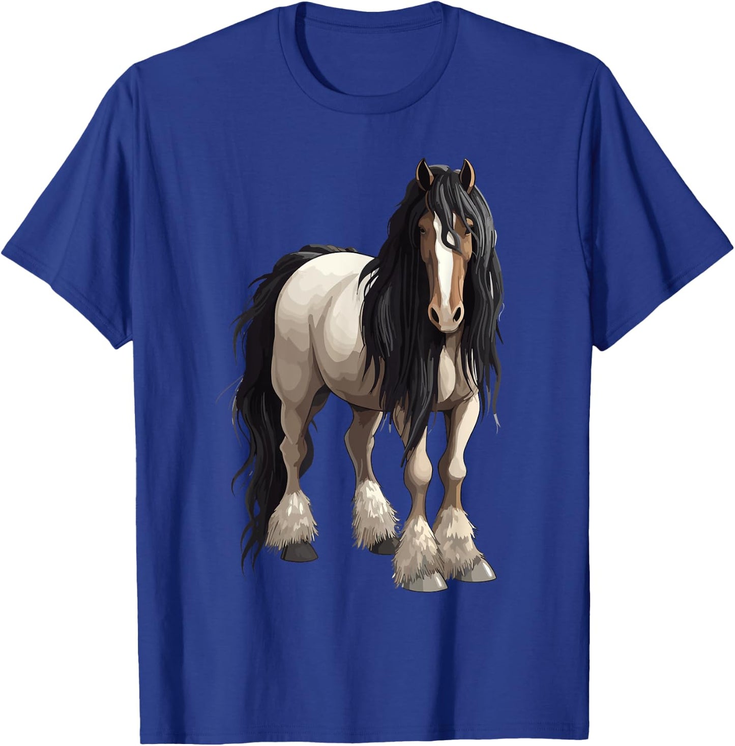 Black Gypsy Vanner Horse Lover Riding Equestrian T-Shirt - T-Shirt | Royal