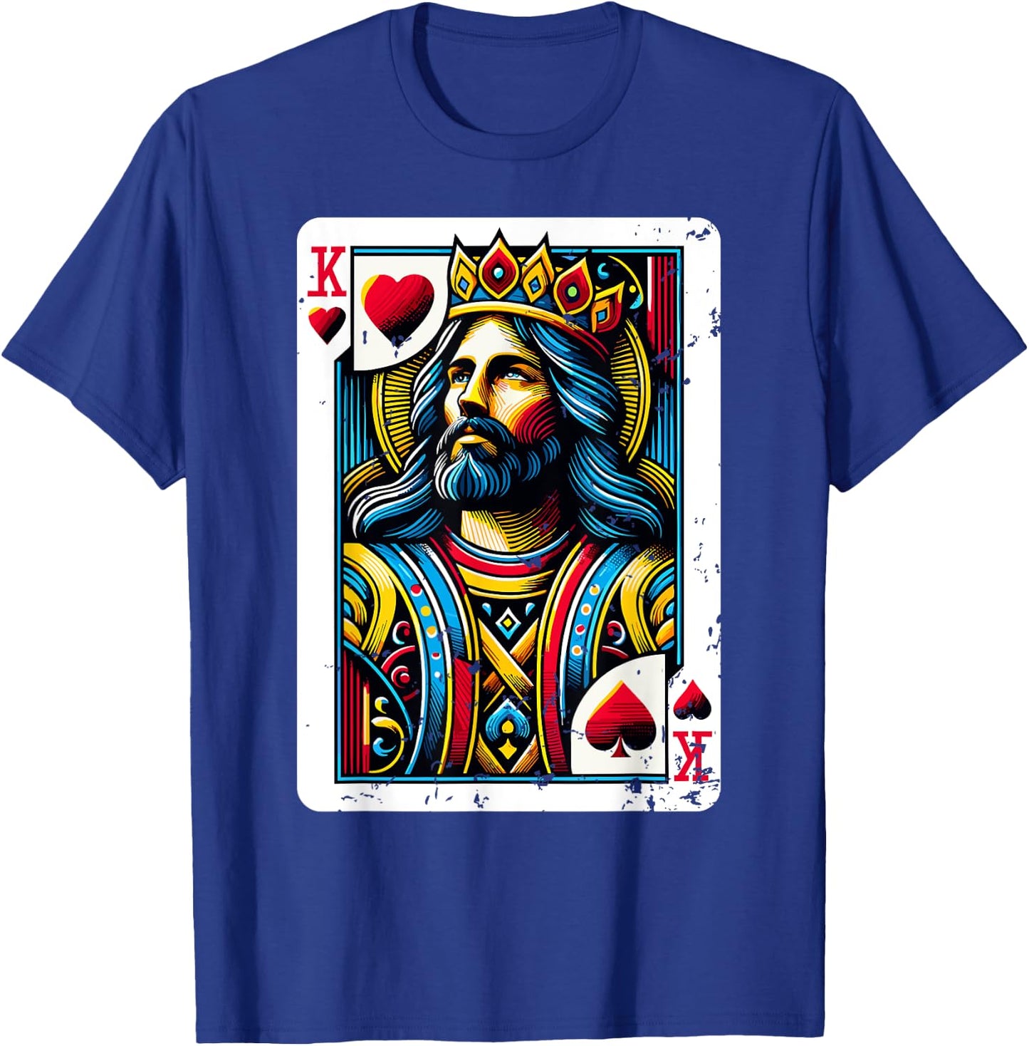 Jesus King Card Christian Bible T-Shirt - T-Shirt | Royal