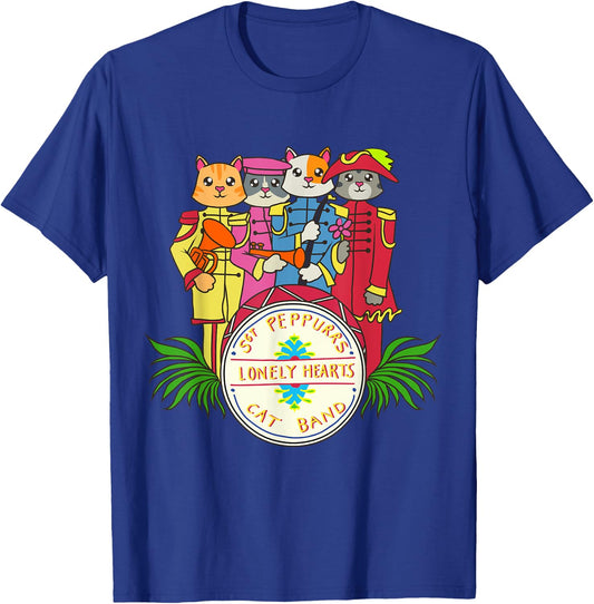 Classic Kitty Sgt. Peppurr's Lonely Hearts Funny Cat Band T-Shirt - T-Shirt | Royal