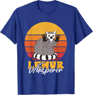 Lemur Cute Lemur Monkey Powered By Lemur Madagascar Animal T-Shirt - T-Shirt | Royal