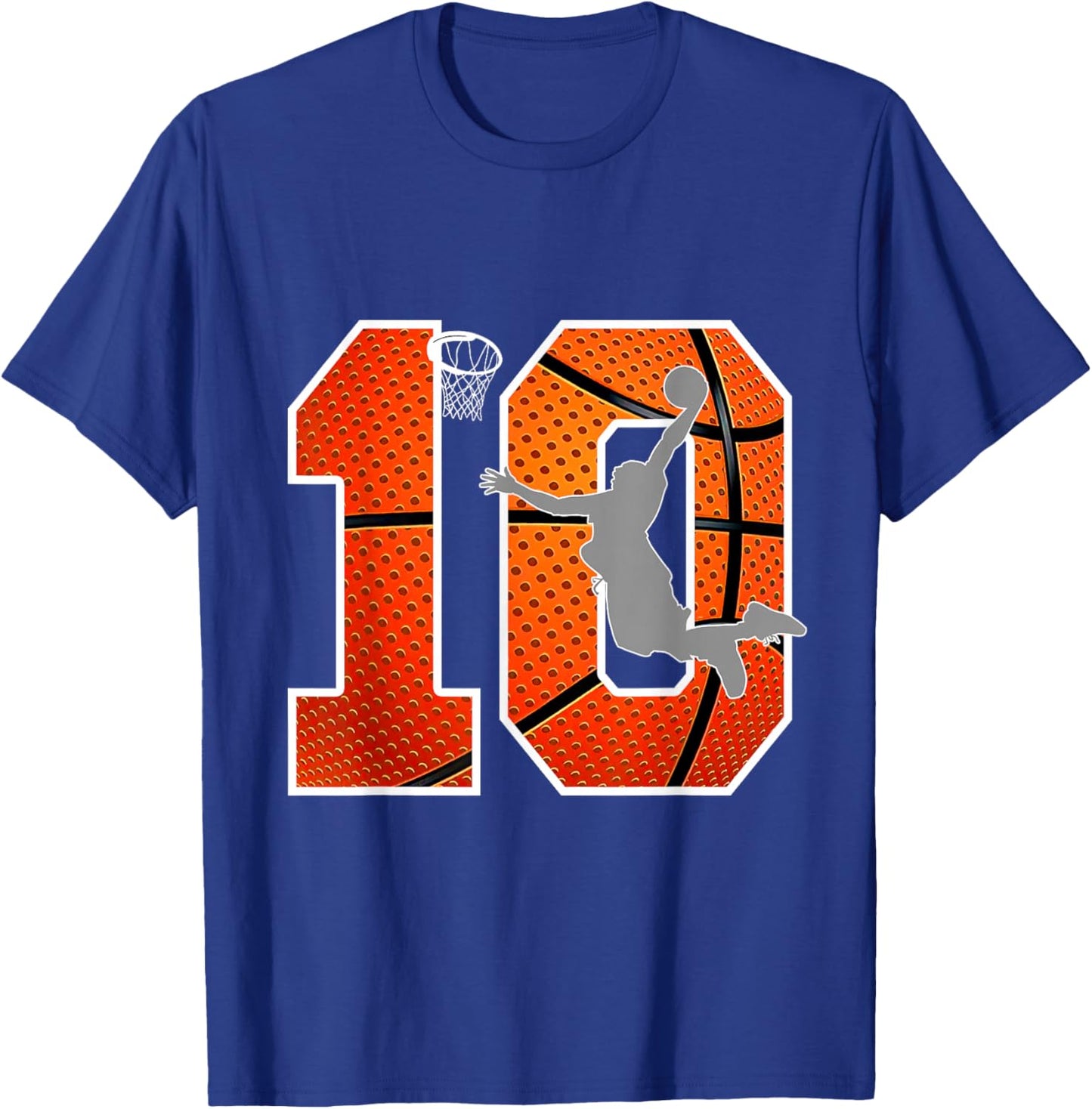 Kids 10 Years Old 10th Basketball Birthday Party Boys Girls T-Shirt - T-Shirt | Royal