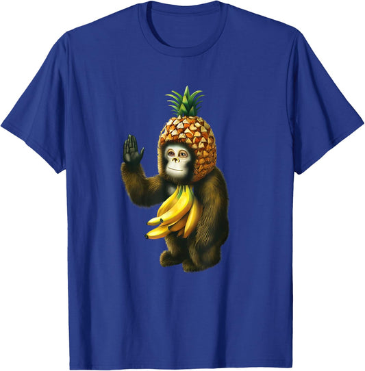 Monkey with Pineapple T-Shirt - T-Shirt | Royal