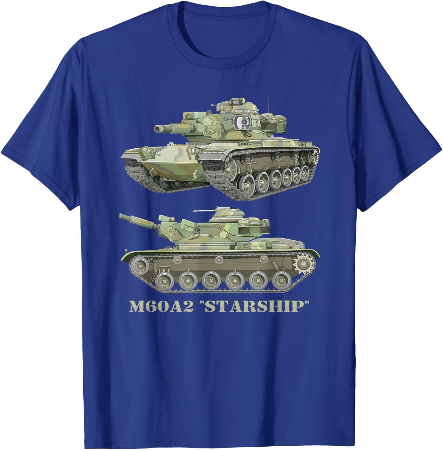 M60A2 Starship American Main Battle Tank Diagram T-Shirt - T-Shirt | Royal