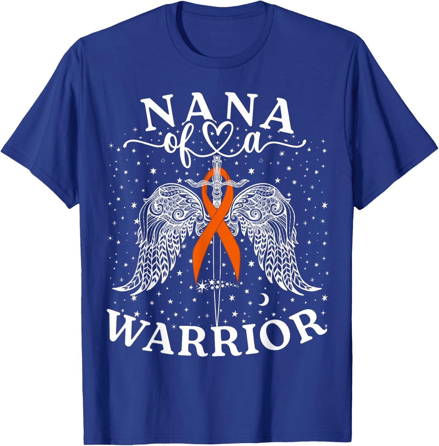 Nana Of A Warrior Leukemia Cancer Awareness Support Squad T-Shirt - T-Shirt | Royal