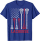 Lacrosse American Flag Lax Men Women Boys Girls Gifts T-Shirt - T-Shirt | Royal