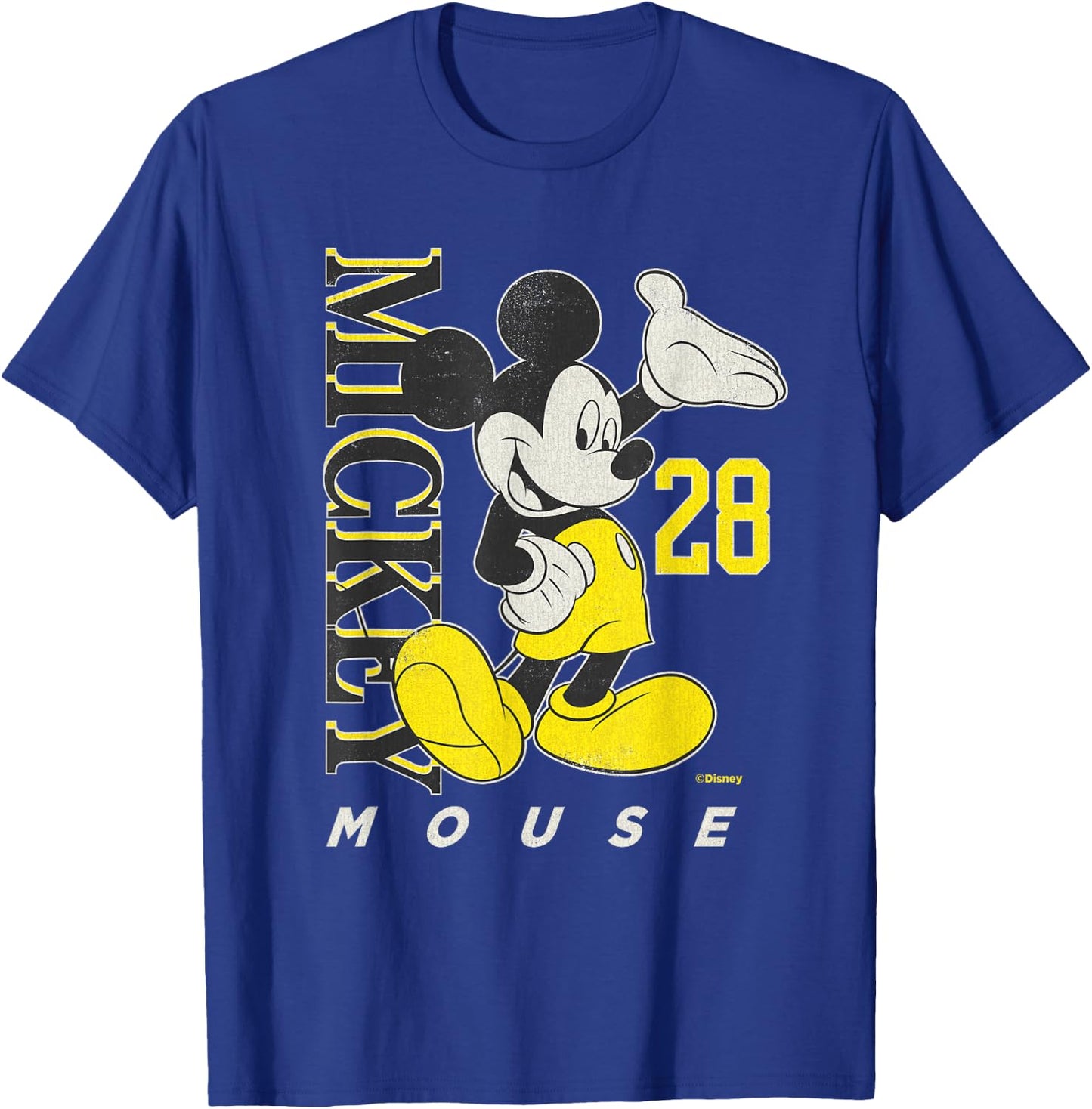 Disney Mickey Mouse Vintage Classics 28 Black & Yellow T-Shirt - T-Shirt | Royal