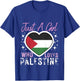 Kids Palestine Just A Girl Who Loves Palestine Heart Flag Girls T-Shirt - T-Shirt | Royal