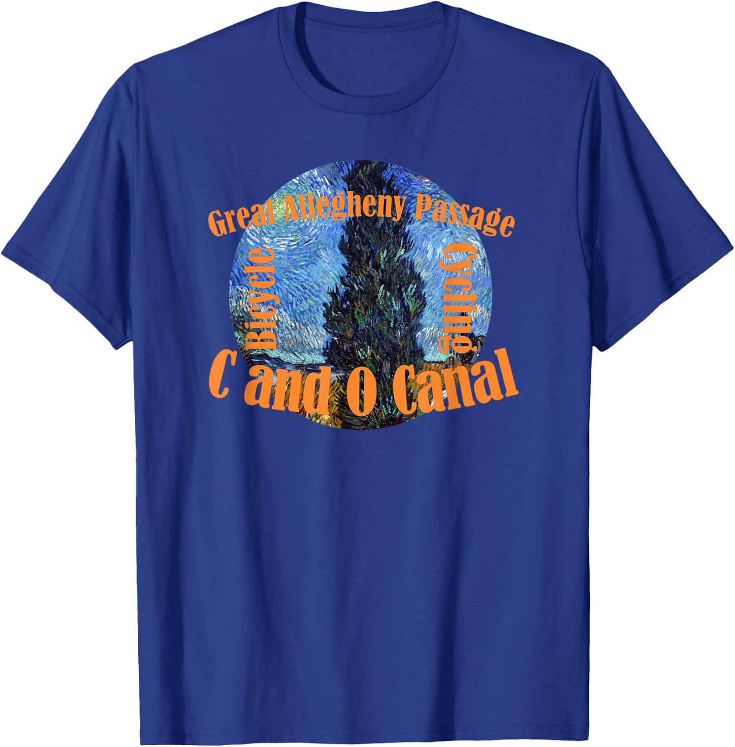 C & O Canal Chesapeake and Ohio Allegheny Rails Towpath Bike T-Shirt - T-Shirt | Royal