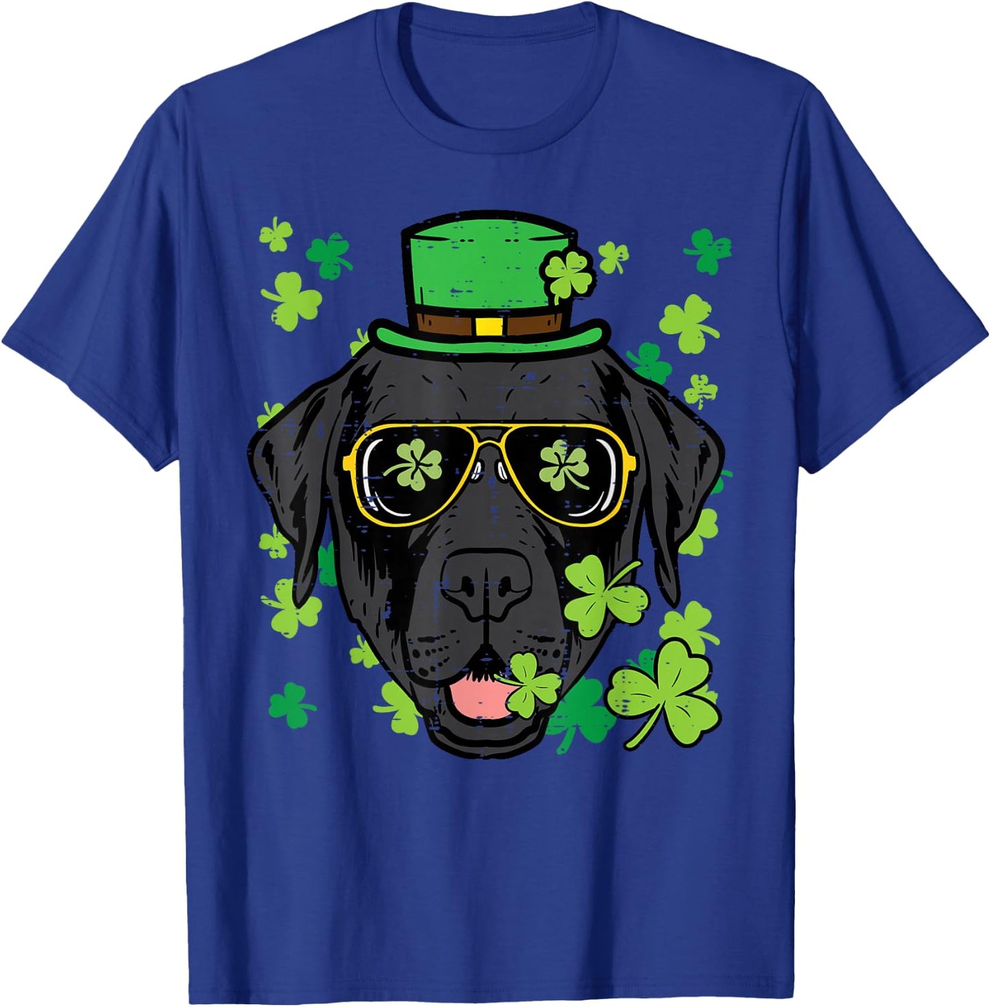St Patricks Day Labrador Dog Saint Pattys Men Women Kids T-Shirt - T-Shirt | Royal