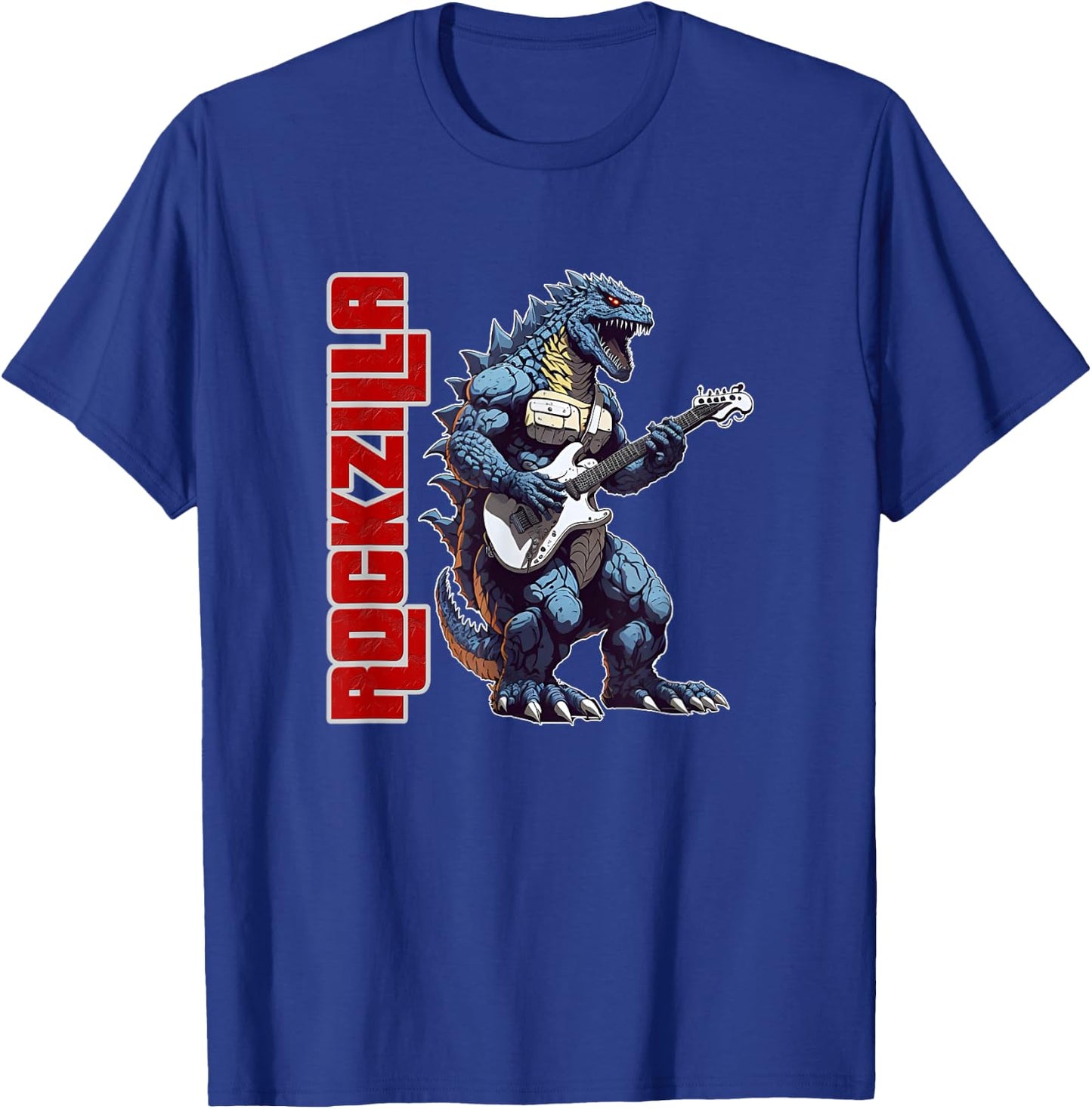 Rockzilla - Fierce Kaiju Monster From Japan Playing Guitar T-Shirt - T-Shirt | Royal