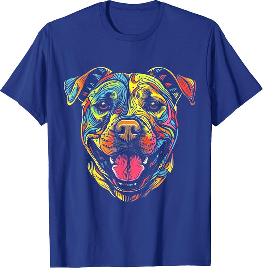 Pit Bull Mom Dog Lover Colorful Artistic Pitbull Owner Women T-Shirt - T-Shirt | Royal