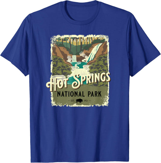 Hot Springs National Park Arkansas Vintage Travel Poster T-Shirt - T-Shirt | Royal