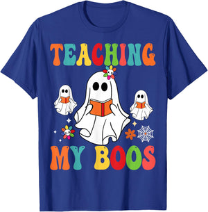 Teaching My Boos Funny Back to School Halloween T-Shirt - T-Shirt | Royal