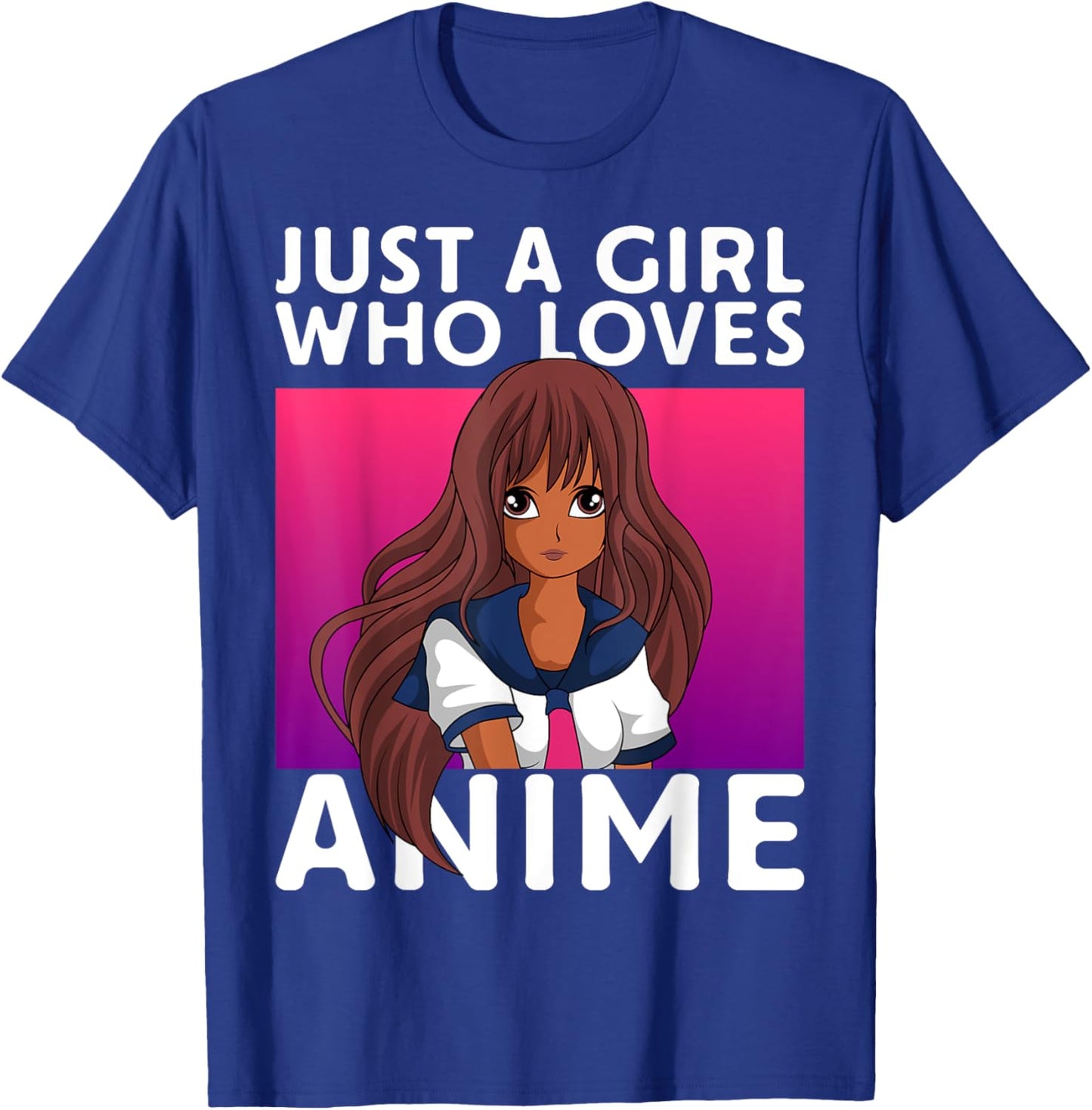 Just A Girl Who Loves Anime Lover Black Anime Girl T-Shirt - T-Shirt | Royal