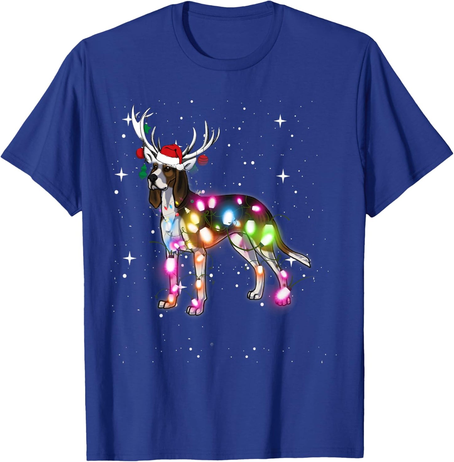 Treeing Walker Coonhound Christmas Lights Pajama Funny Dog Women Kids T-Shirt - T-Shirt | Royal
