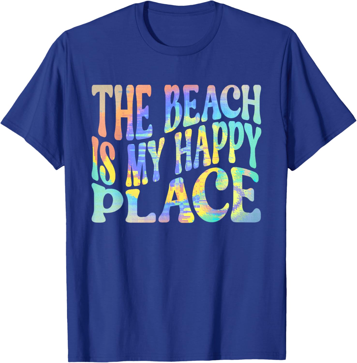 The Beach Is My Happy Place Fun Summer Beach Lover T-Shirt - T-Shirt | Royal