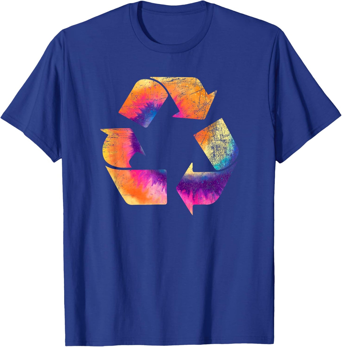 Recycle Symbol Tie Dye Earth Day T-Shirt - T-Shirt | Royal