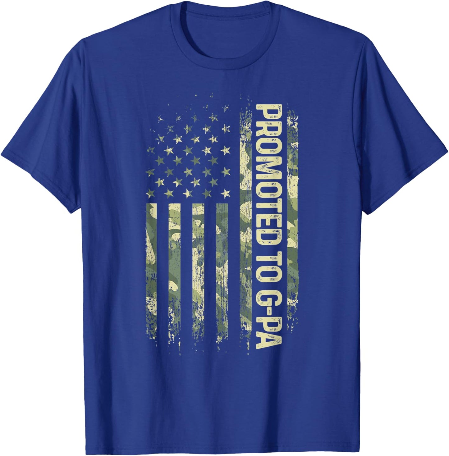 Promoted To G-Pa Camo American Flag Father's Day T-Shirt - T-Shirt | Royal